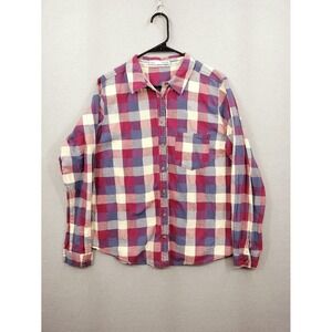 Maurices Plaid Button Up Long Sleeve Shirt Women XL Southwest Patchquilt Casual